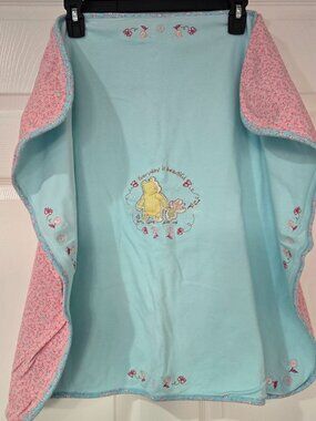 Disney Classic Pooh Reversible Embroidered Everything is Beautiful Baby Blanket